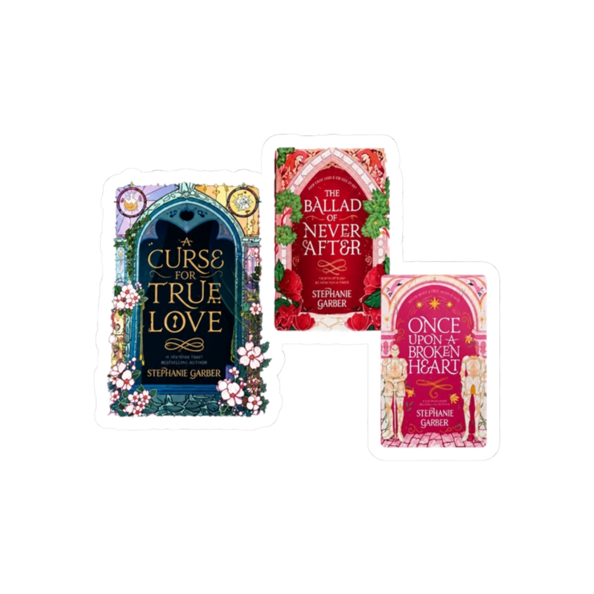 Once upon a broken heart & The balad never after & curse of true love book cover | Stephanie Garber - alternate angle 3, merchandise