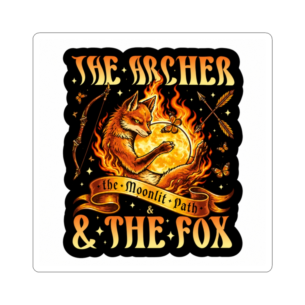 Vintage Ballad Of The Archer And The Fox, Stephanie Garber, Once Upon Broken Heart Sticker - alternate angle 1, merchandise